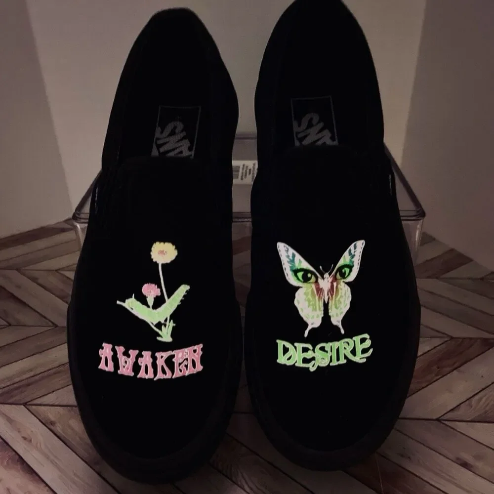 VANS Slip On Morph Blackout Platform M 4 W 5.5 Awaken Desire‎ Glows in the Dark